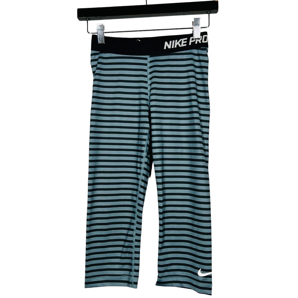 Nike Pro Leggings Striped Running Casual Sport Athletic Pant - S